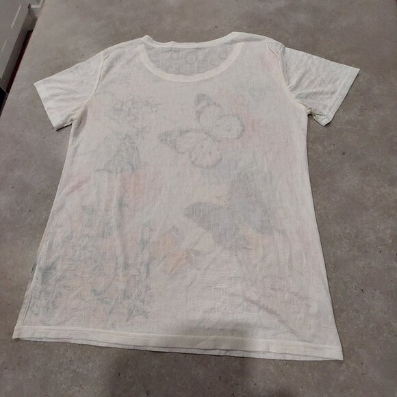 MACCINE Women's Floral/Butterfly/Rhinestones Short Sleeves Tee - SML - Picture 3 of 9